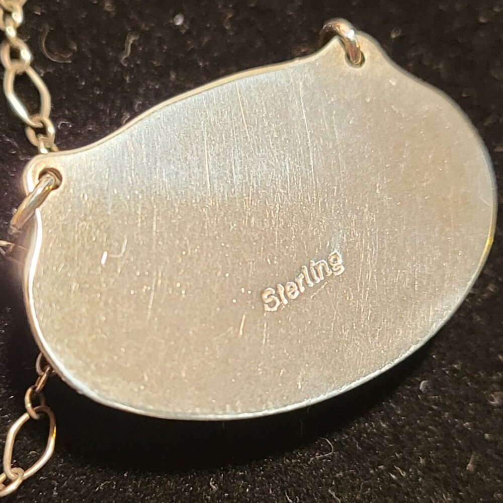Sterling Silver Handmade Carved Necklace - Picture 3 of 6